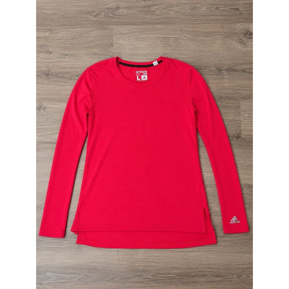 Adidas Womens Large Ultimate Tee Pink Long Sleeve Athletic Workout Shirt